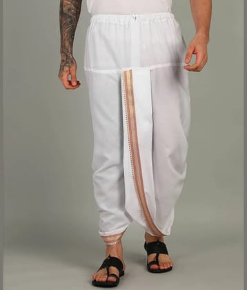 Shyam Handloom Silk Mens Dhoti White ( Pack of 1 ) - None
