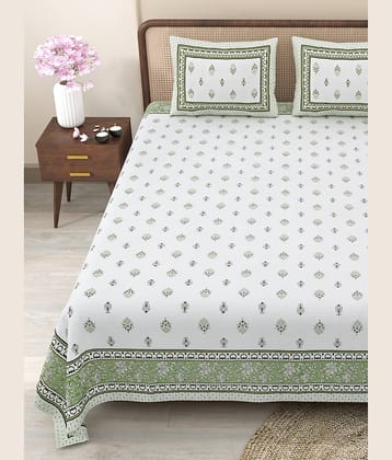 CLOTHORO Cotton 1 Double King Bedsheet with 2 Pillow Covers ( Multicolor )