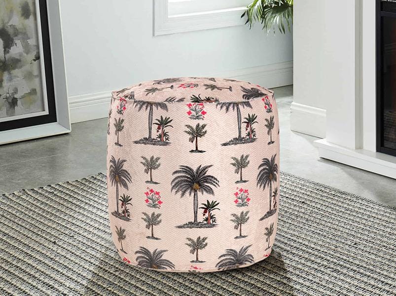 India Circus Chevron Palms Pouffe (By Krsnaa Mehta)