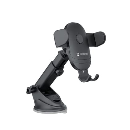 Portronics Clamp M2 Adjustable Car Mobile Phone Holder Stand for Dashboard & Windshield, 360 Rotational, Strong Suction Cup, Compatible with 4 to 6 inch Devices(Black) Portronics Clamp M2 Adjustable Car Mobile Phone Holder Stand for Dashboard & Windshiel