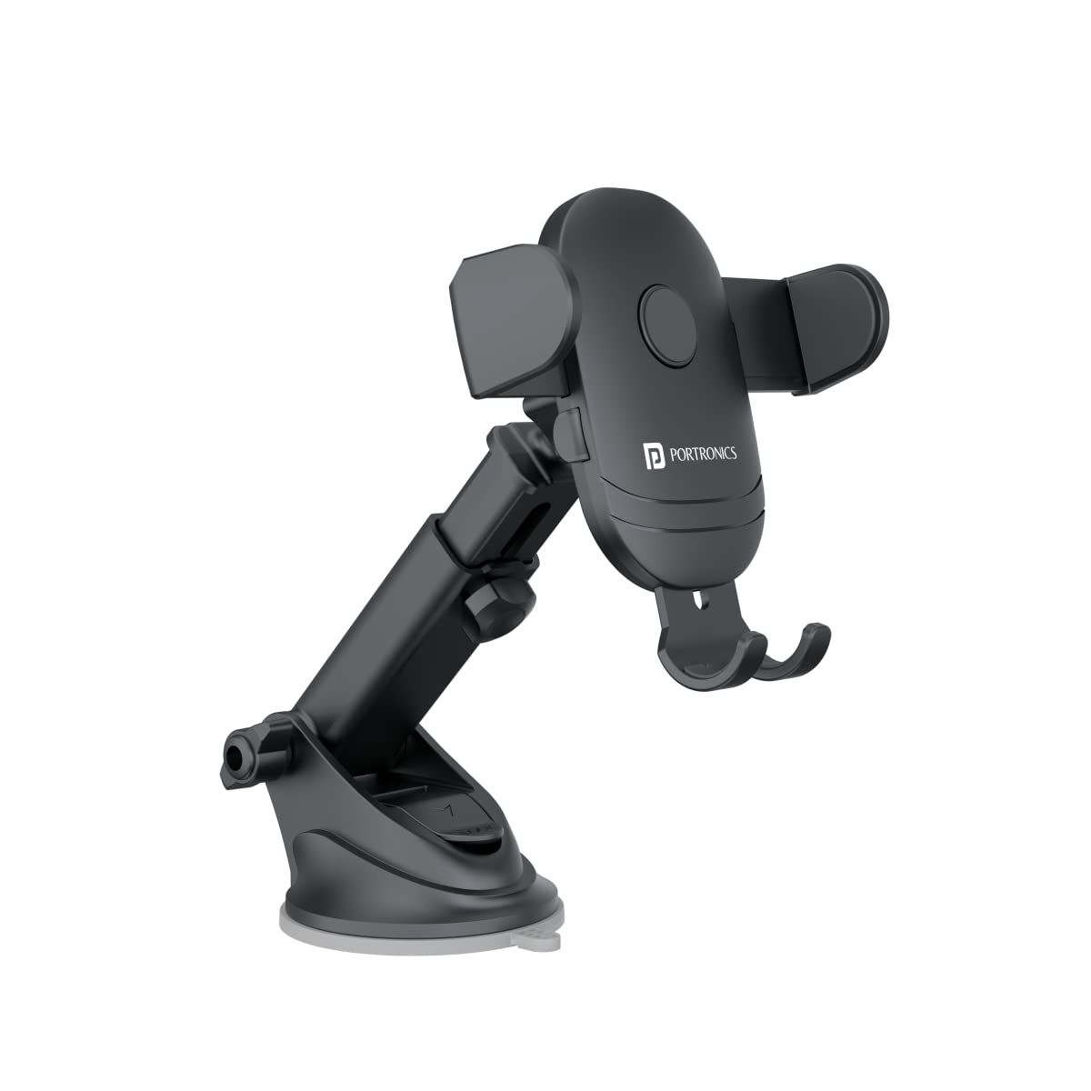 Portronics Clamp M2 Adjustable Car Mobile Phone Holder Stand for Dashboard & Windshield, 360 Rotational, Strong Suction Cup, Compatible with 4 to 6 inch Devices(Black) Portronics Clamp M2 Adjustable Car Mobile Phone Holder Stand for Dashboard & Windshiel