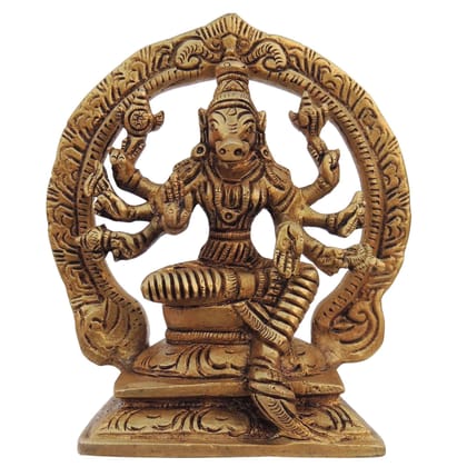 Handcrafted Brass Varaha Avatar God Idol | Vastu Decor, Height : 5 Inch (BSMAS1328 D)