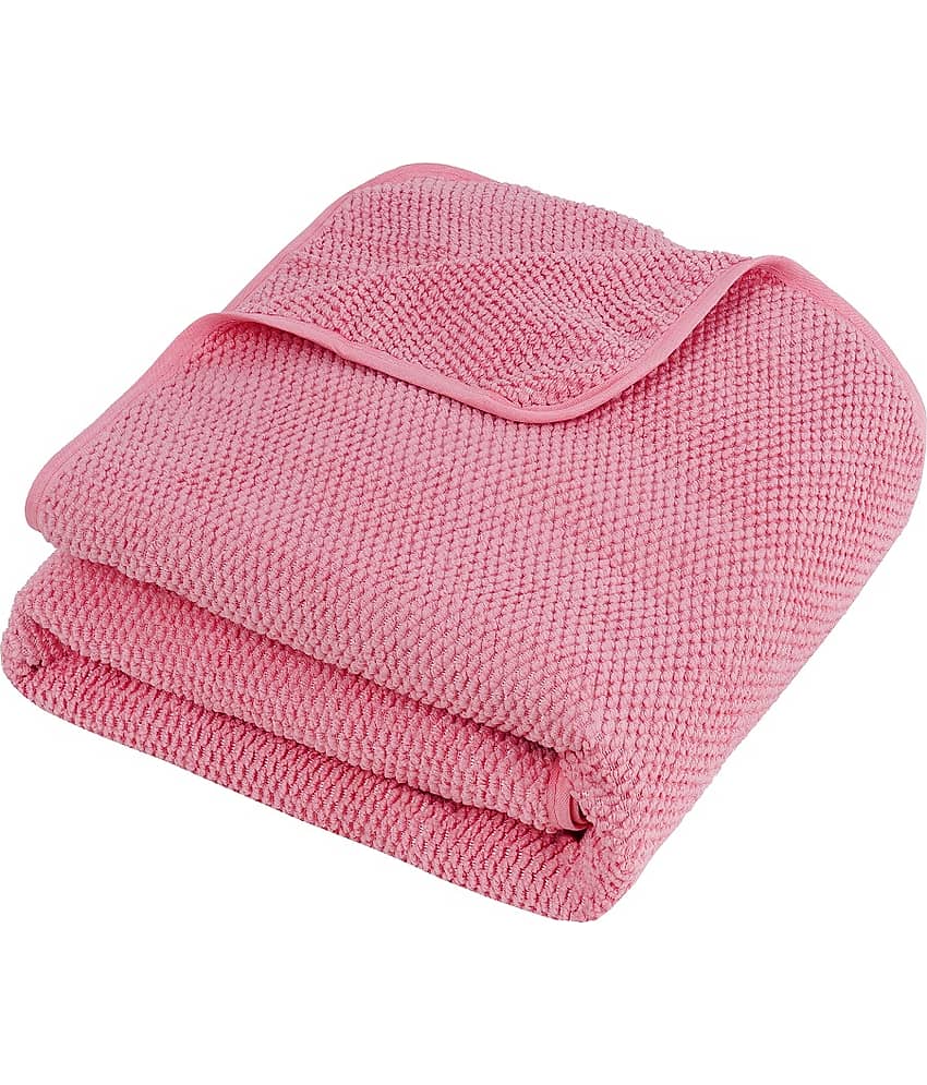 FEZORA Pack of 1 Microfibre 350 -GSM Bath Towel ( Peach )