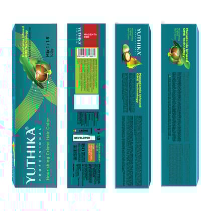 Yuthika Professional Creme Hair Color Magenta Red 100gm, Permanent Hair Colour, Professional Salon Hair Colour