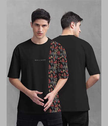 BULLMER Pack of 1 Cotton Blend Oversized Fit Men's T-Shirt ( Black )