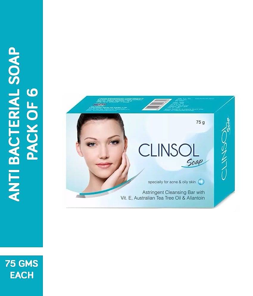 Clinsol soap Anti-Bacterial Bar Soap For Oily Skin Soap 450 gm Pack of 6