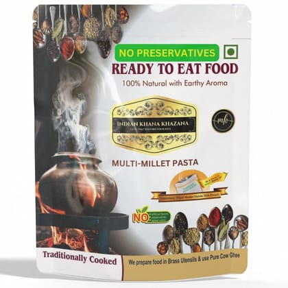 INDIAN KHANA KHAZANA Multi Millet Pasta | Serve Hot Anytime Anywhere with our Flameless Food Heater inside the Pack | ndian Tasty Flavour Ready to Eat Food Multi Millet Pasta INDIAN KHANA KHAZANA Multi Millet Pasta | Serve Hot Anytime Anywhere with our Flameless Food Heater inside the Pack | ndian Tasty Flavour Ready to Eat Food Multi Millet Pasta