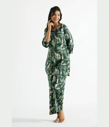 Label Flavia Women Printed Top With Trousers Co-Ord Set ( Multi Color )