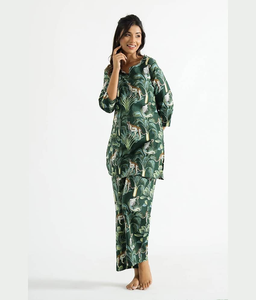 Label Flavia Women Printed Top With Trousers Co-Ord Set ( Multi Color )