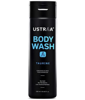 Ustraa Body Wash - Taurine - 200 ml - Menthol cooling, Energizing freshness & no post-shower dryness, intense foaming without sulphates