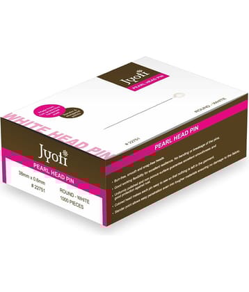 Jyoti Pearl Head Pins Round White for Tailoring, Dressmaking, Crafting, Sewing, College Project, Ornament, Patch Work, Decorating, Hijab, & Scarf for Women # 22751 (1000 White Colored Pins in a Box)