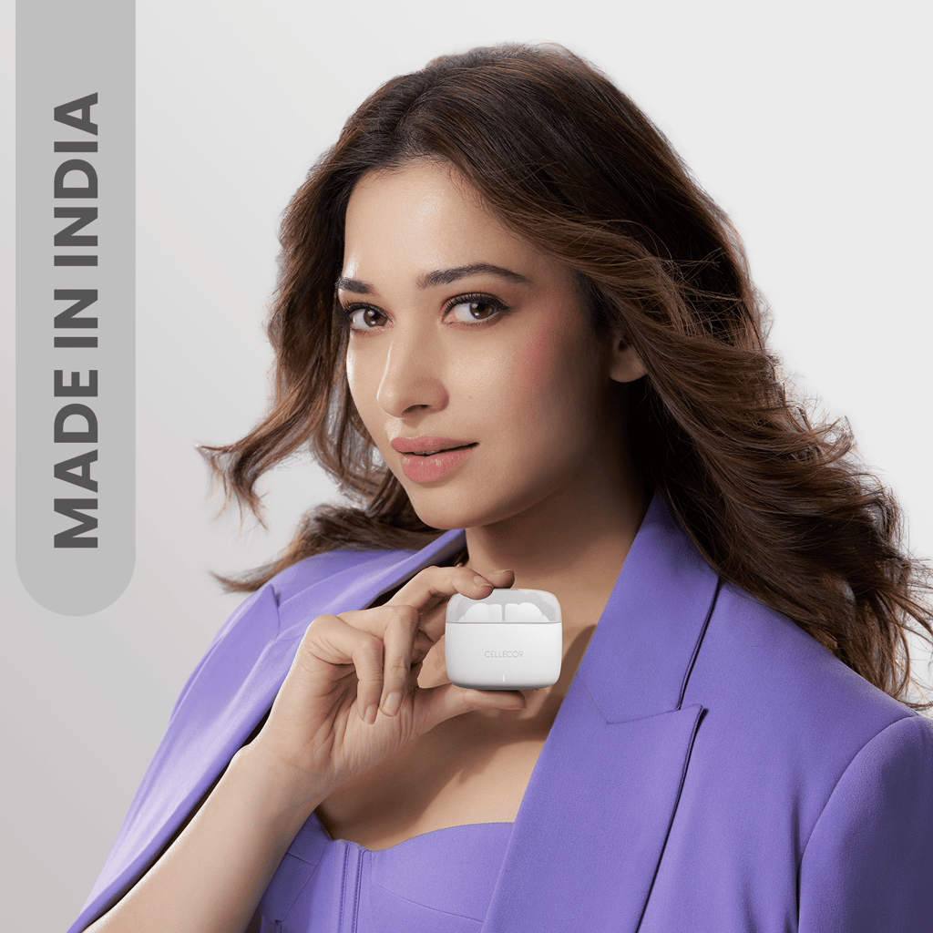 Cellecor BroPods CB11 TWS With 45 Hrs, ENC, 13mm Driver, BT v5.1, Voice Assistant, IPX4 Bluetooth- White