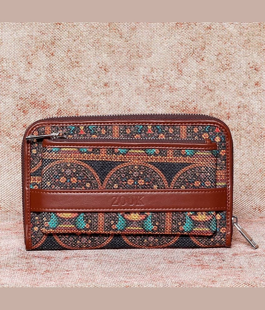 Zouk - Jute Multi Women's Zip Around Wallet ( Pack of 1 )