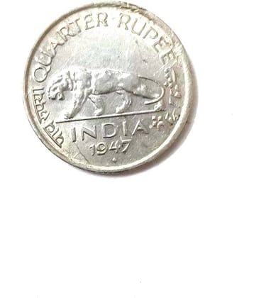 Quarter Anna 1947 Rare Coin of India, 100% Authenticity Assurance