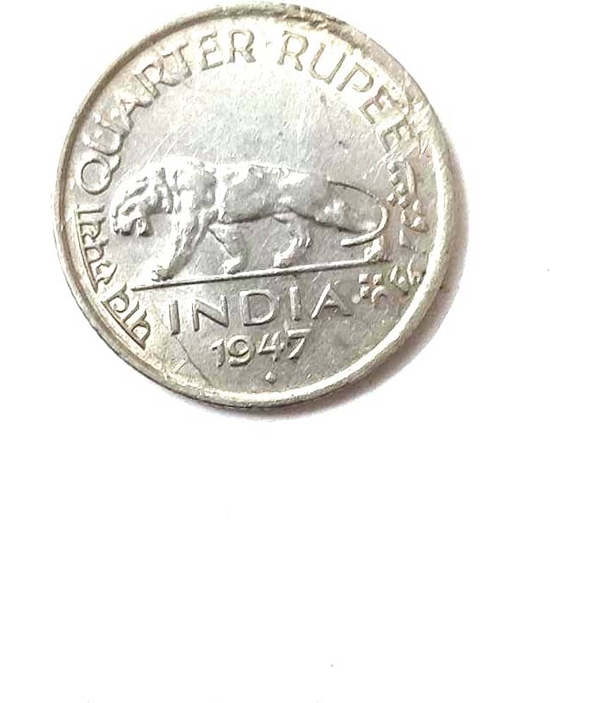 Quarter Anna 1947 Rare Coin of India, 100% Authenticity Assurance