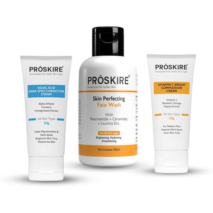 Vitamin C cream and kojic acid cream with Skin perfecting facewash