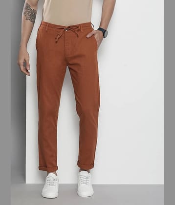 The Indian Garage Co. Slim Flat Men's Chinos - Brown ( Pack of 1 )