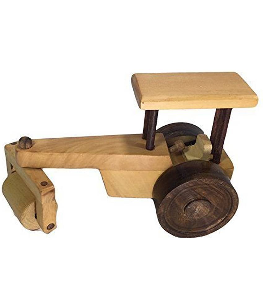 BuzyKart Beautiful Wooden Classical Road Roller Toy Cum Showpiece