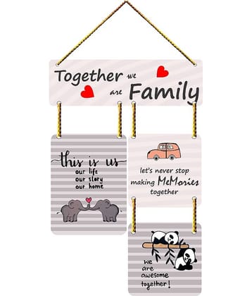 Positive Vibe Lifestyle Wood Family wall hanging decor Wall Sculpture Multi - Pack of 1