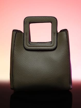 The Qube Bucket Bag - Seaweed Green-Handbag