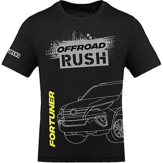 Fastbend Mens Black Printed Cotton Blend Round Neck T-Shirt