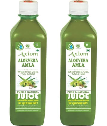 Axiom Aloevera Amla Juice 1 Litre (pack of 2) | Boosts Immunity | Helps to purify Blood | Helps in Digestion | Healthy Eyes | 100% Natural WHO GMP, GLP Certified Product