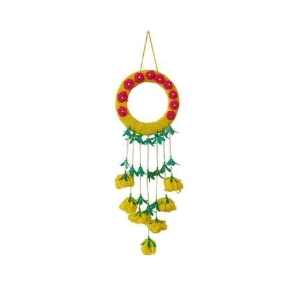 Saroj Mahila Samuh Antique Wall Hanging Toran for Home Decor Living Room 120 Gms (Yellow)