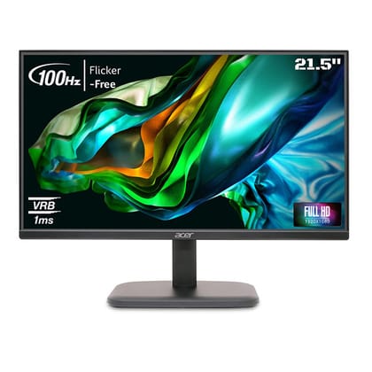 Acer EK220Q 21.5 Inch (54.61 cm) Full HD (19201080) VA Panel LCD Monitor with LED Back Light I 1 MS VRB, 100Hz Refresh I 250 Nits I HDMI & VGA Ports with HDMI Cable I Eye Care Features (Black)