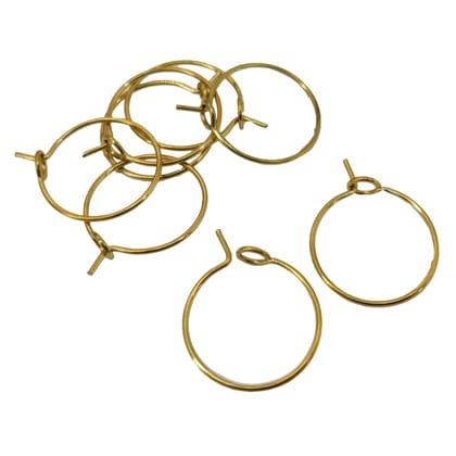 Tarnish Resistant 316-Stainless Steel Hoop Earring Hook 15x0.7 MM (10 Pieces) 21-Gauge Round Gold Color For Jewellery Making-10 Pieces
