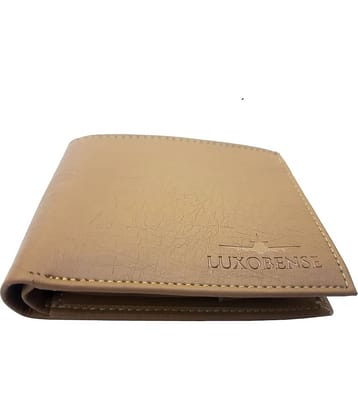 LUXOBENSE Beige PU Men's Two Fold Wallet ( Pack of 1 )