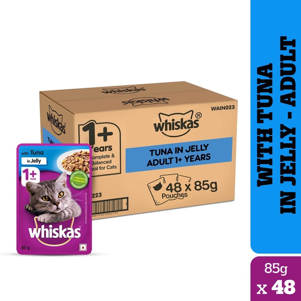 Whiskas Tuna in Jelly Adult (1+ Years) Wet Cat Food (80gx56)