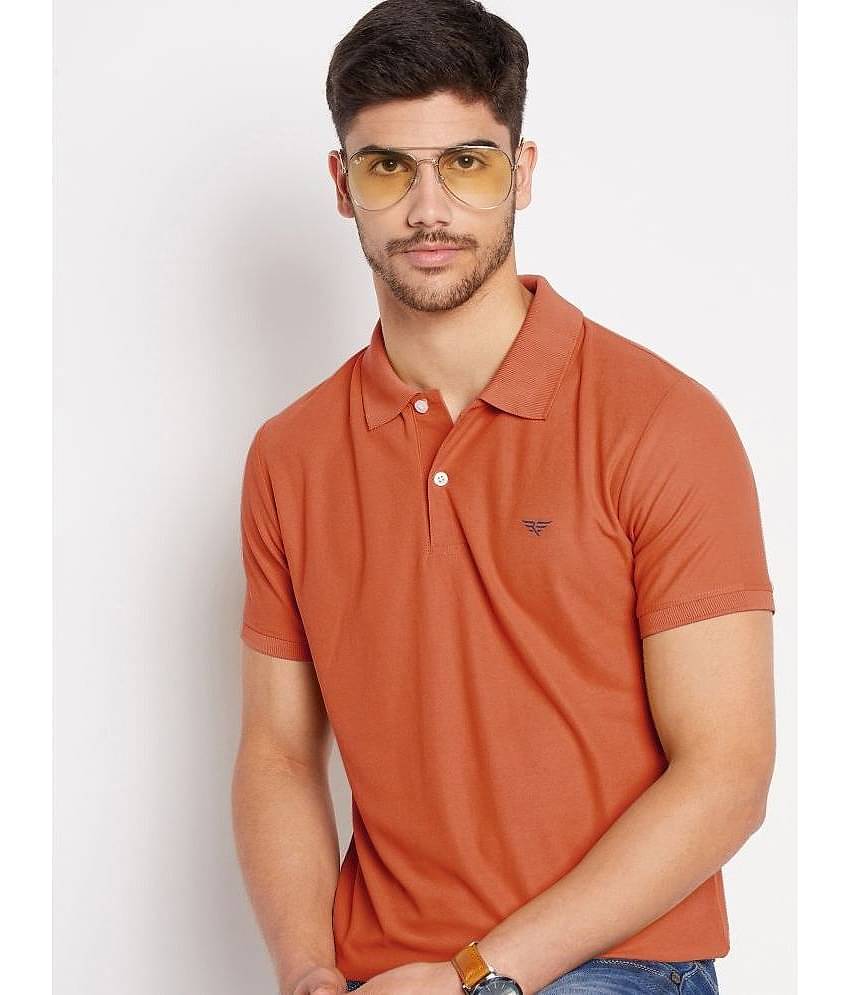 Riss Pack of 1 Cotton Blend Regular Fit Solid Half Sleeves Men's Polo T Shirt ( Lavender )