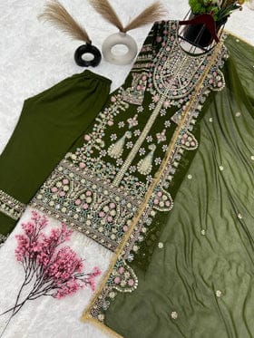 Fancy Top-Bottom And Dupatta With Heavy Embroidery Sequence Work