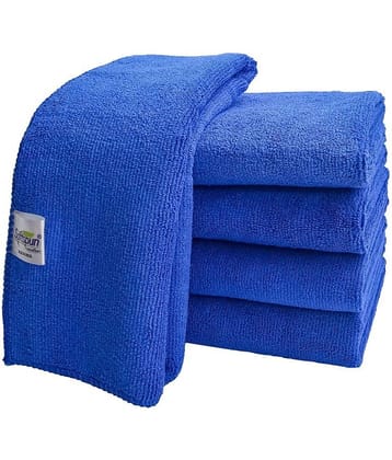 SOFTSPUN Polyester, Microfiber, Cotton Wash Cloth 340 GSM (5Pcs, Blue)
