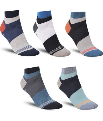 Dollar - Cotton Men's Striped Multicolor Ankle Length Socks ( Pack of 5 )