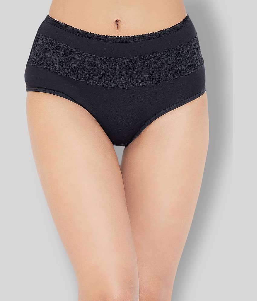 Clovia Cotton Solid Women's Hipsters ( Black )