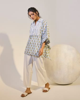 Blue Charm Printed Top-XS / Blue