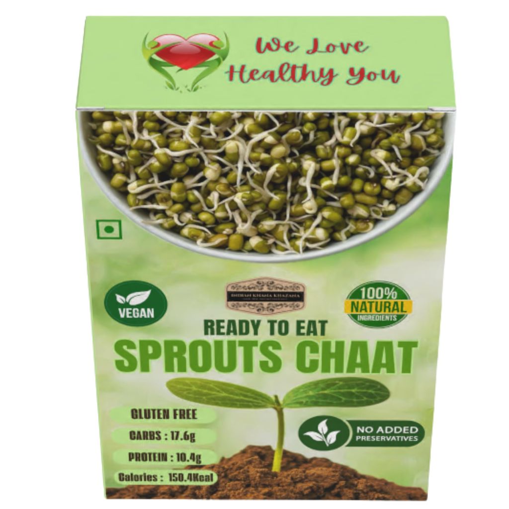 INDIAN KHANA KHAZANA Sprout Chaat 200gm | Indian Tasty Flavour Ready to Eat Food Sprout Chaat| No Added Preservative and Colours,Pack of 2 (Sprouts Chaat)