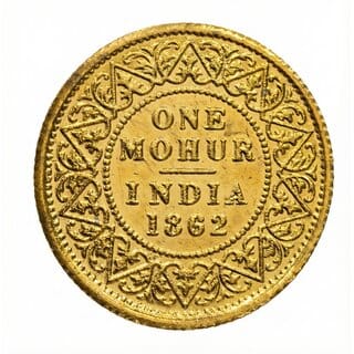 1 Mohur 1862 Victoria, British India Gold-plated Fantasy Coin Silver Heritage