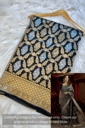 Black Nita Ambani Inspired Banarasi Saree