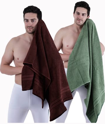 Dollar Cotton Striped 500 -GSM Bath Towel ( Pack of 2 ) - Multicolor