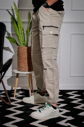 Men's Light Grey Premium Cargo Joggers Men's Light Grey Premium Cargo Joggers
