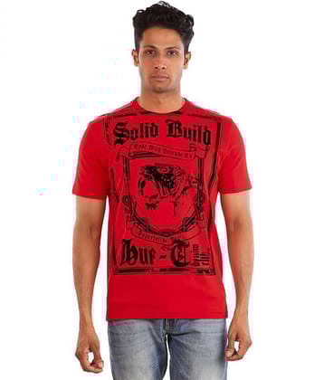 Huetrap Pack of 1 Cotton Regular Fit Men's T-Shirt ( Red )