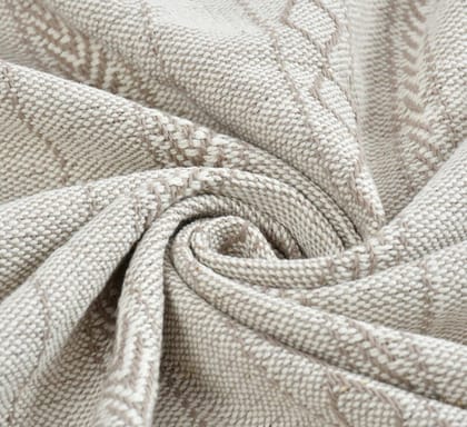 Furnofy Embroidered Single Throw For AC Room Brown (Cotton, Cream)