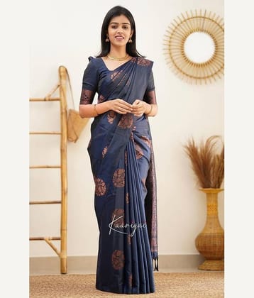 fab woven Art Silk Woven Saree With Unstitched Blouse Piece ( Green )