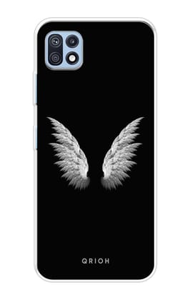 White Angel Wings Soft Cover for Samsung Galaxy F42 5G