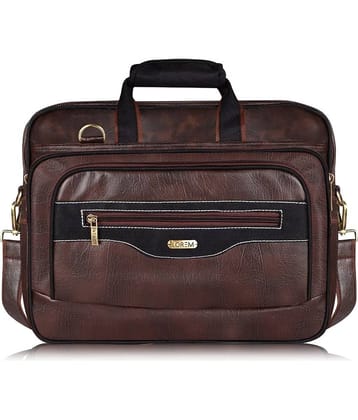 Lorem Brown Faux Leather Office Bag