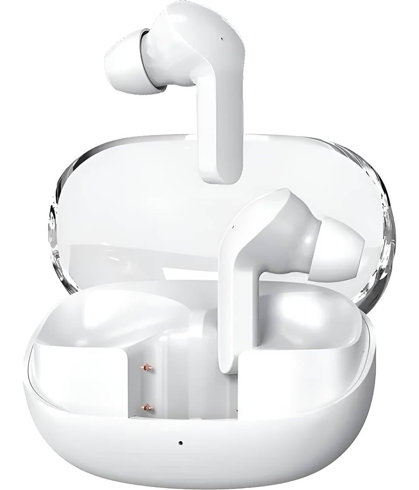VEhop G2 Transparent Bluetooth True Wireless (TWS) In Ear 24 Hours Playback Powerfull bass,Fast charging IPX4(Splash & Sweat Proof) White