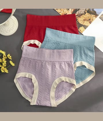 Flenzy Pack of 3 Nylon Hipster For Women ( Multicolor7 )