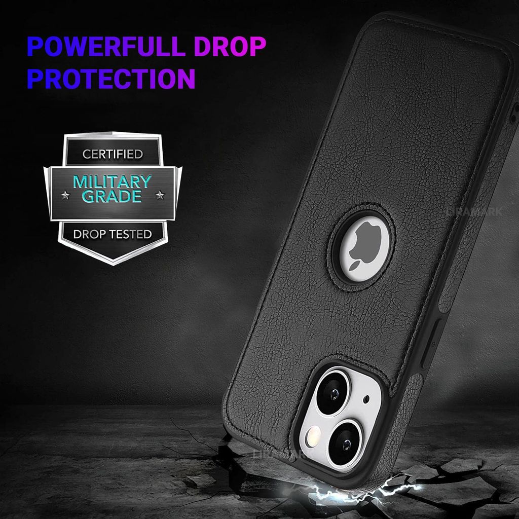 LIRAMARK PU Leather Flexible Back Cover Case Designed for iPhone 14 (6.1 inch)